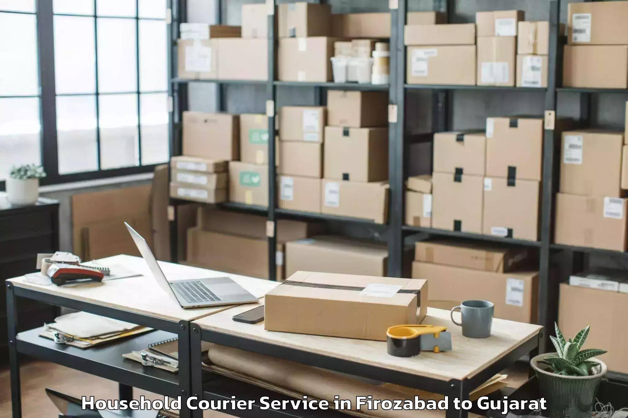 Book Firozabad to Balasinor Household Courier